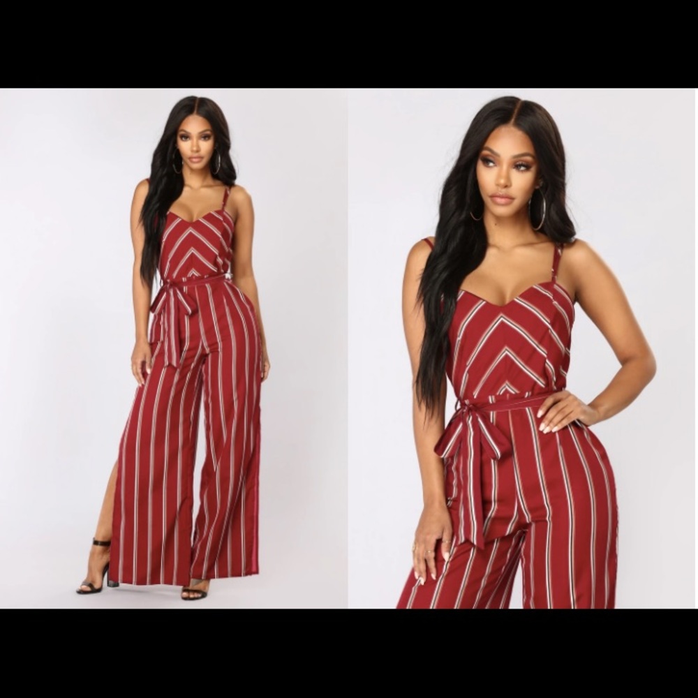 Fashion Nova Sriped Jumpsuit, Large